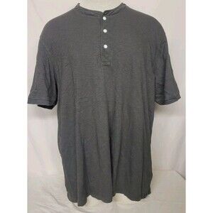Faherty Size XL Cotton Linen T- Shirt Dark Grey